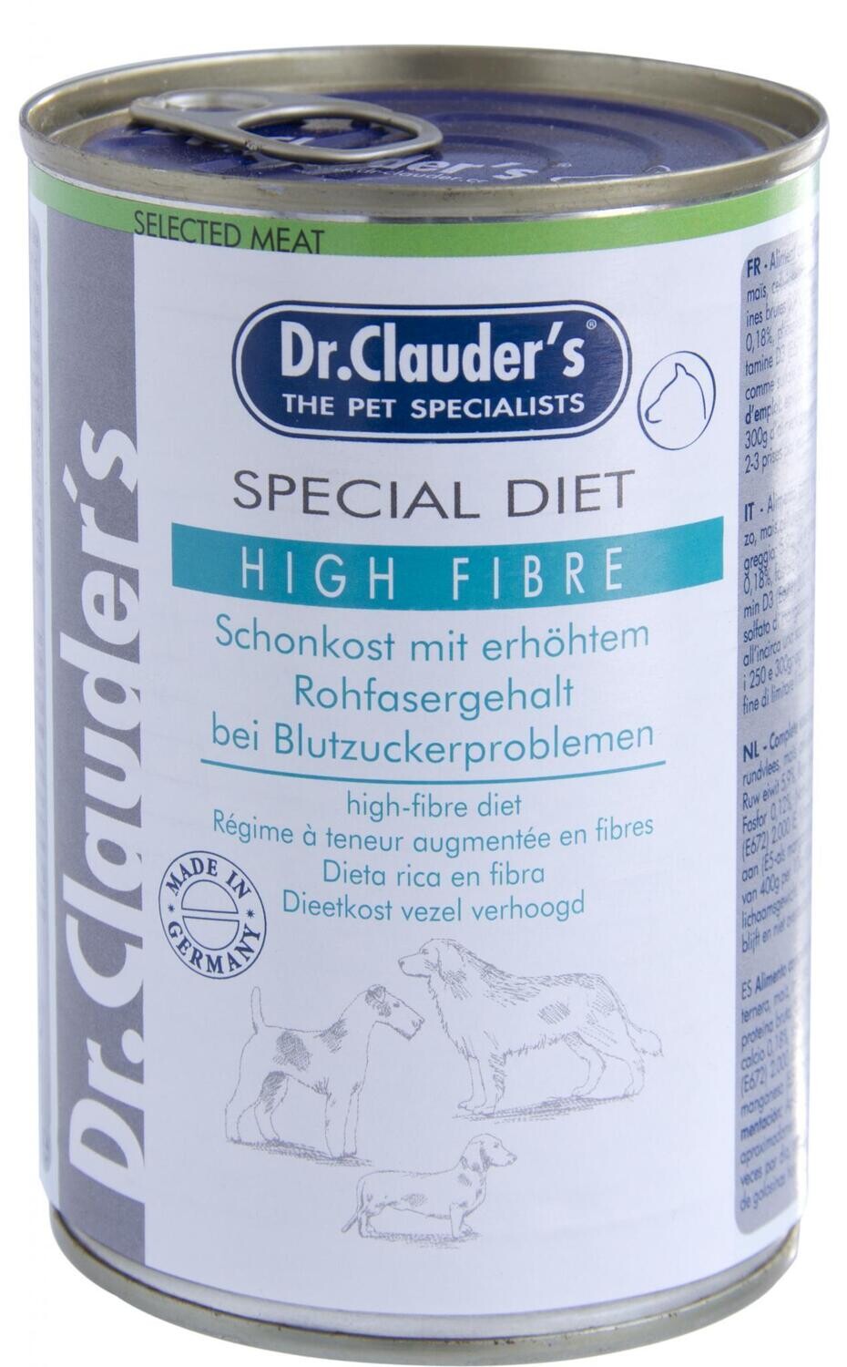 Dr.Clauder´s konservs suņiem Special Diet – High Fibre (diēta ar augstu šķiedrvielu daudzumu) 400g