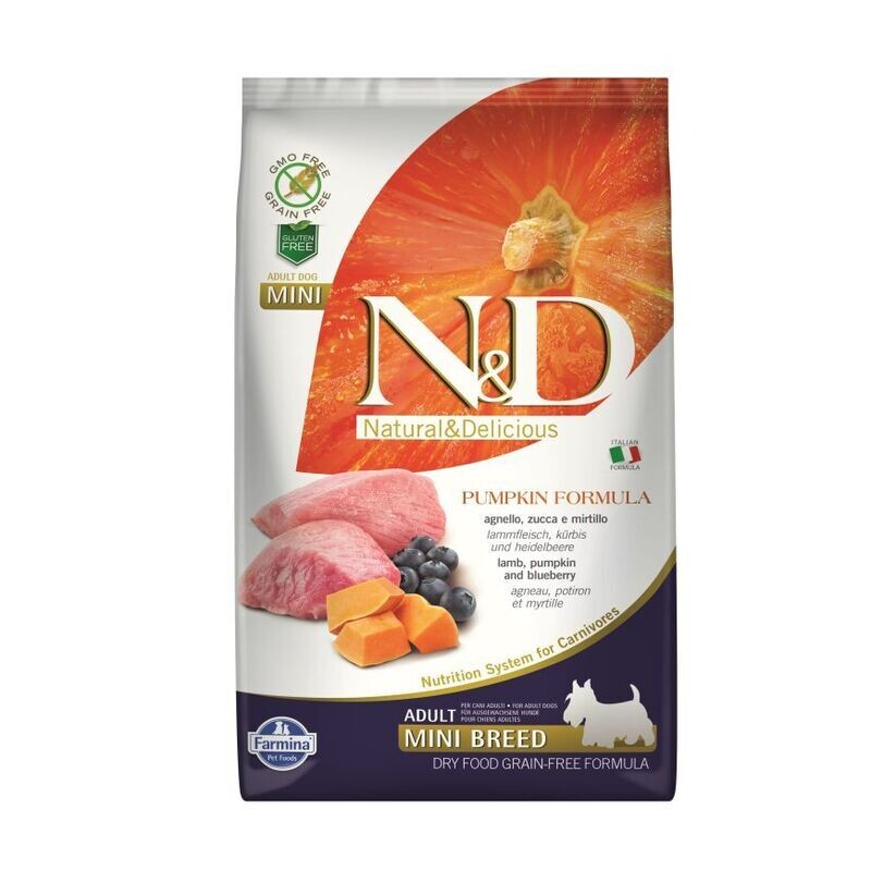 N&D DOG GRAIN FREE LAMB BLUEBERRY PUMPKIN ADULT MINI N&D DOG GRAIN FREE LAMB BLUEBERRY PUMPKIN ADULT MINI