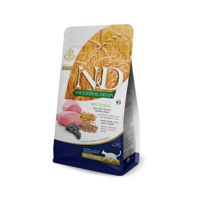 N&D CAT ANCESTRAL GRAIN LAMB BLUEBERRY NEUTERED 10kg N&D CAT ANCESTRAL GRAIN LAMB BLUEBERRY NEUTERED 10kg