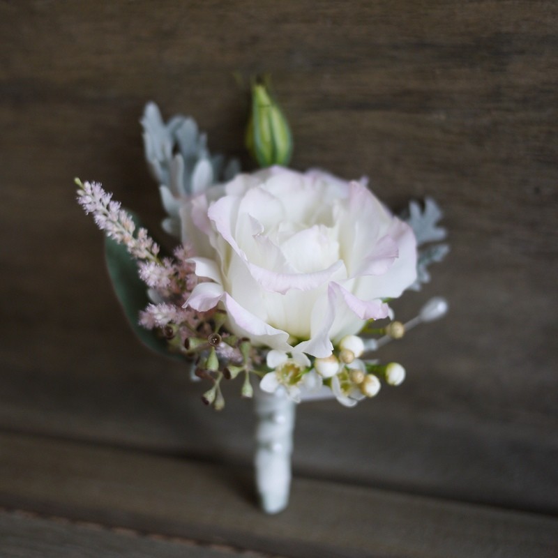 Set of Soft petals Boutonniere + Corsage