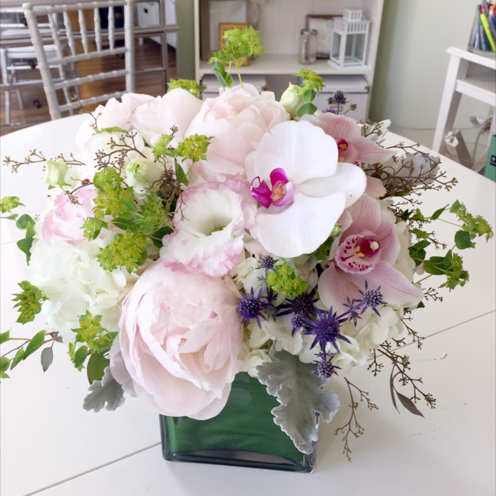 Orchid and Peony - Classic Garden Arrangement