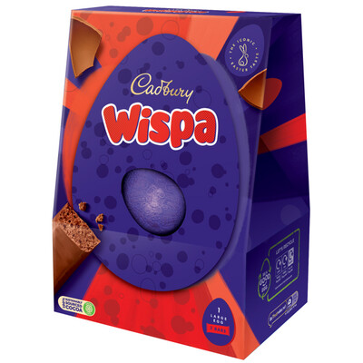 Cadbury Wispa 1 Large Egg With 2 Bars