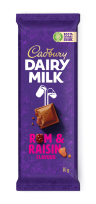 Cadbury Dairy Milk Chocolate Rum and Raisin 80g
