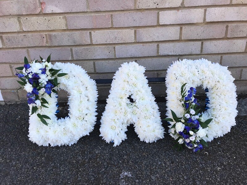 DAD funeral Lettering