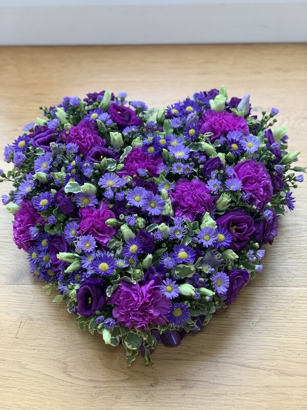 Mixed Flower Funeral Heart