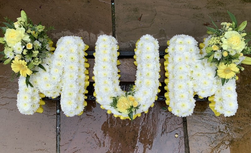 MUM funeral Lettering