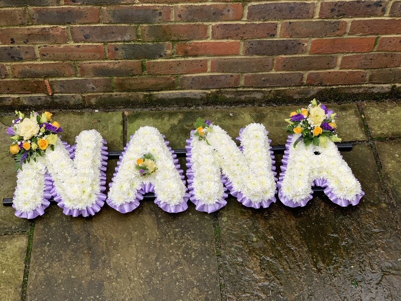 NANA funeral Lettering