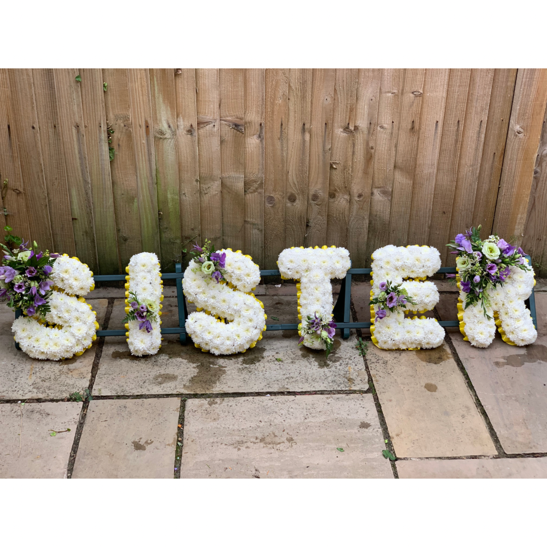 SISTER funeral Lettering