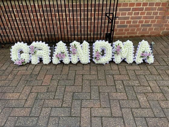 GRANDMA floral letters