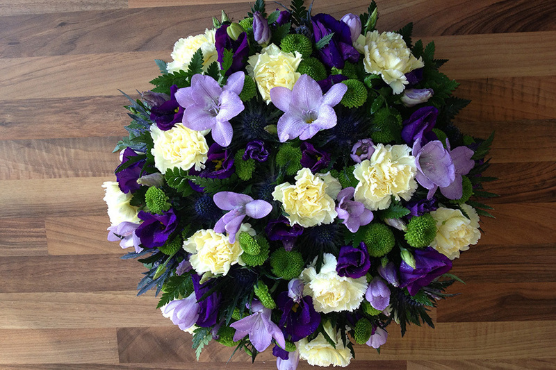 Cream &amp; Purple Mixed Flower Posy Arrangement