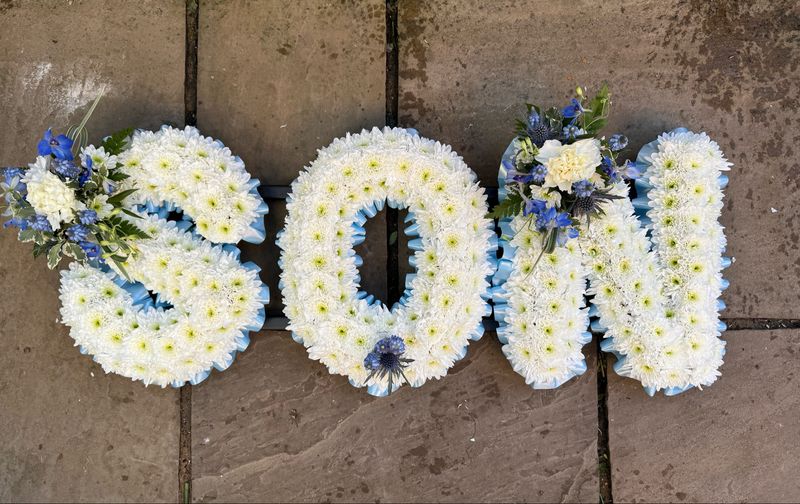 SON funeral Lettering