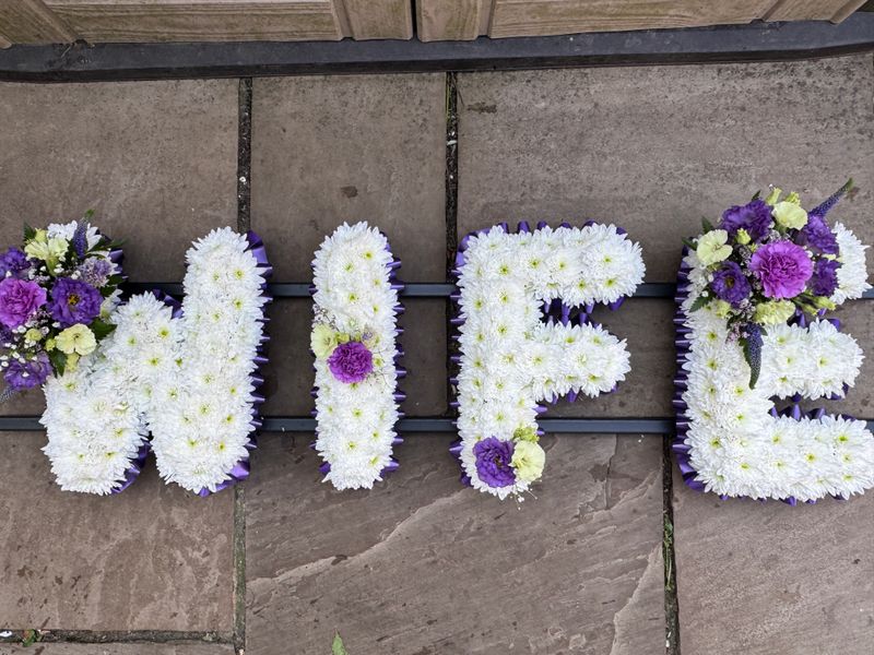 WIFE funeral Lettering