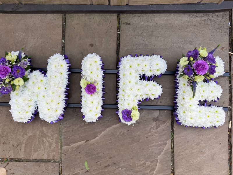 WIFE funeral Lettering