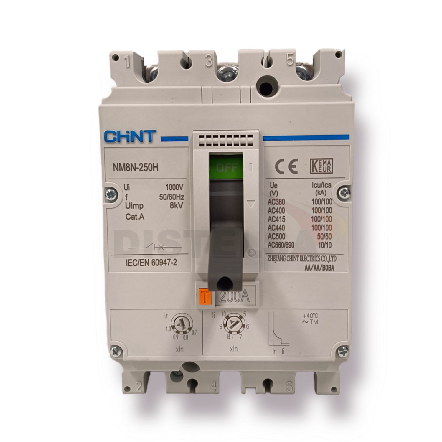 Interruptor Ajustable  Electrónico NM8-250H 3 Polos, Amperaje: 200 Amperios