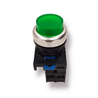 Pulsador LED Verde 1NA (NP8-10GND GRN AC 110V-220V)