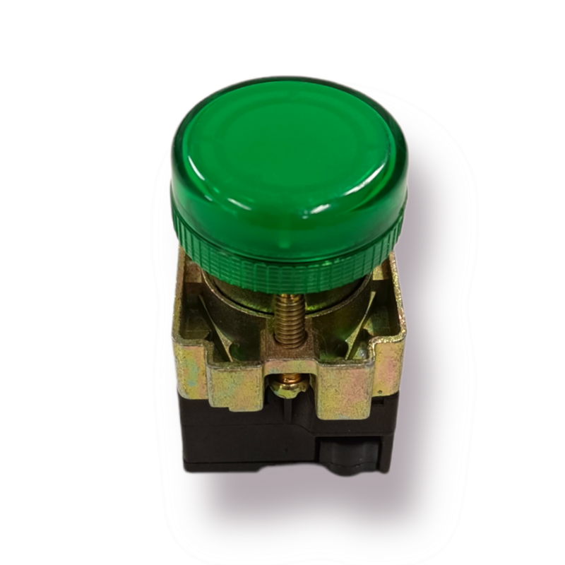 Luz Piloto LED/ Verde base metálica 220V AC/DC (NP2-BV63)