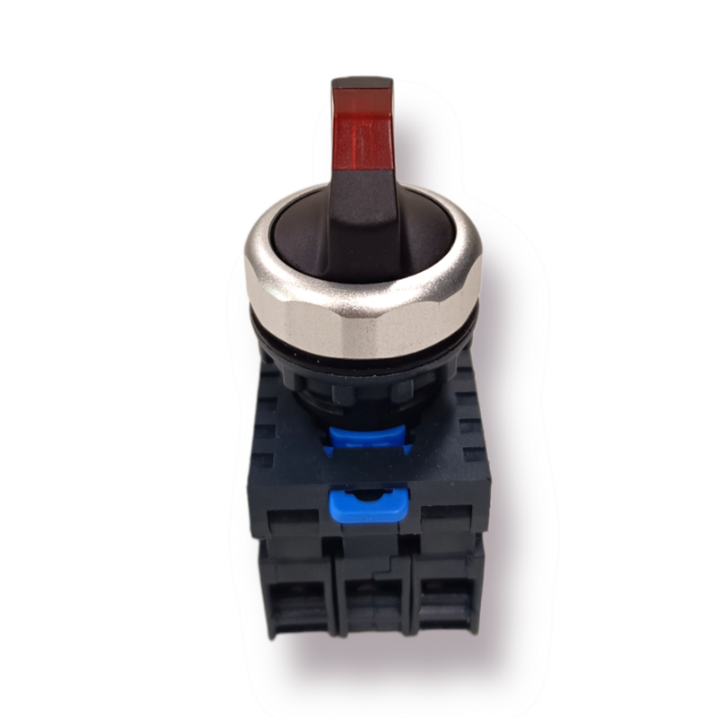 Selector LED Rojo 2 posiciones 2NA con retención (NP8-20XD/21 RED AC 110V-220V)
