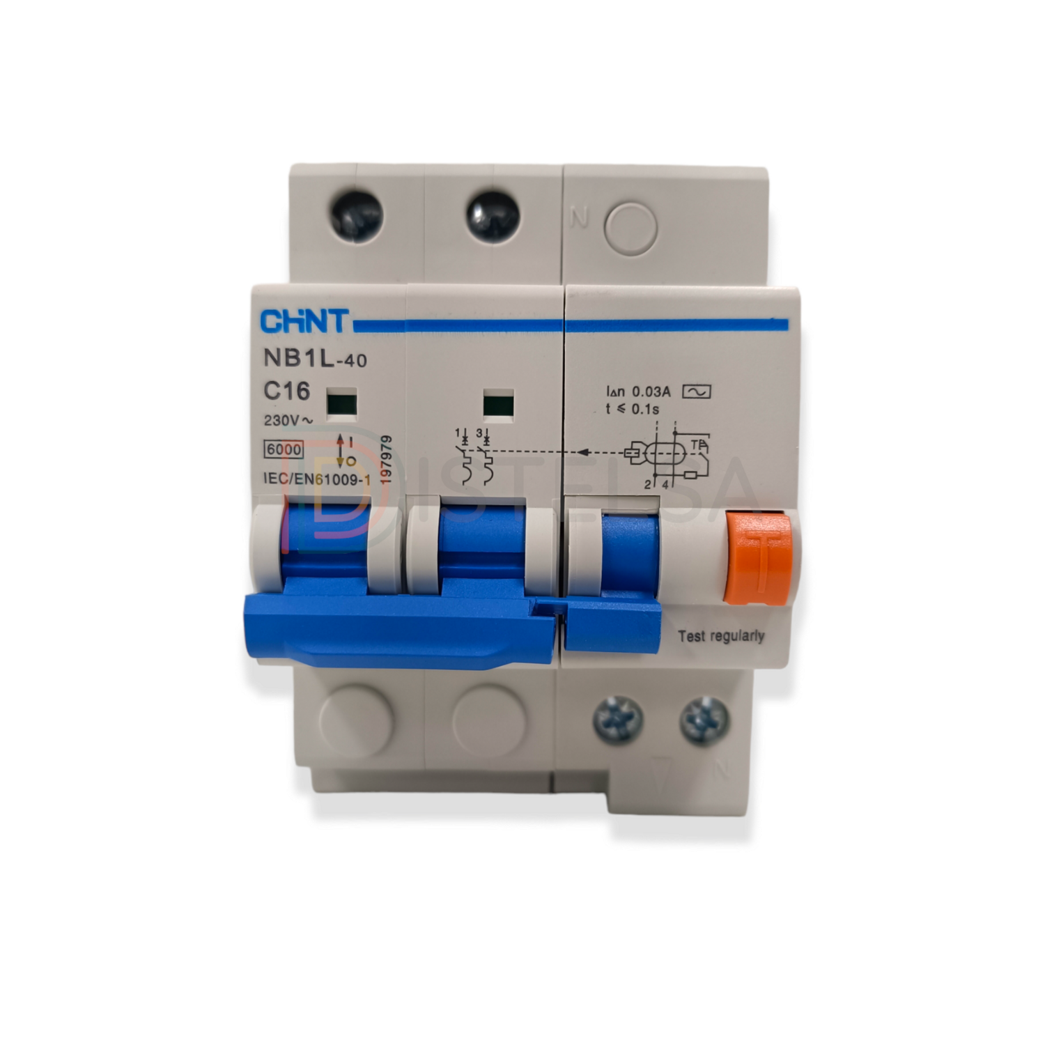 Autómato Diferencial 2P 110/240VAC 30mA 6kA, Amperaje: 16 Amperios
