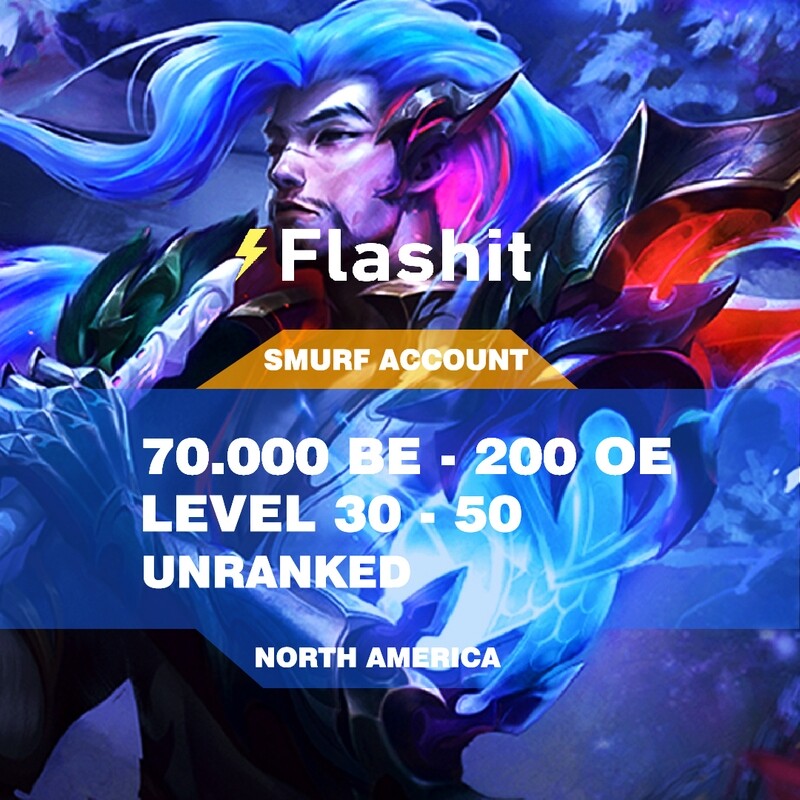 North America【LV 30-50★70K BE】Perfect Smurf★Unranked