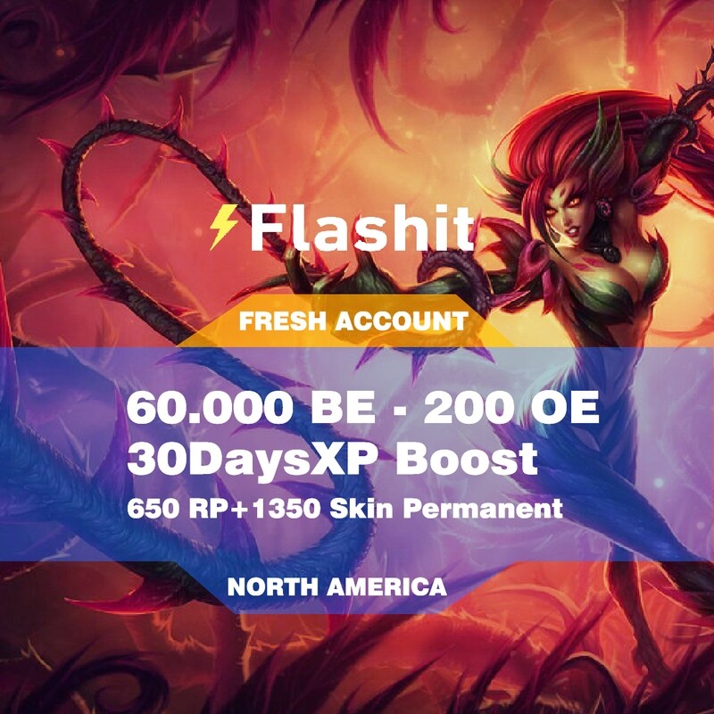 NA LV30 60k BE+Amazon Prime Items(650 RP+1350 Skin Permanent+200 OE+5Shards+2Series 1 Eternals Shards+30DaysXP Boost)