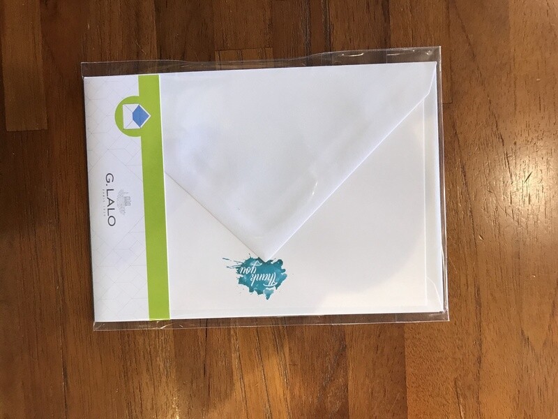 L60702 NUAGE D&#39;ENCRE CARD &amp; ENV THANK YOU BLUE