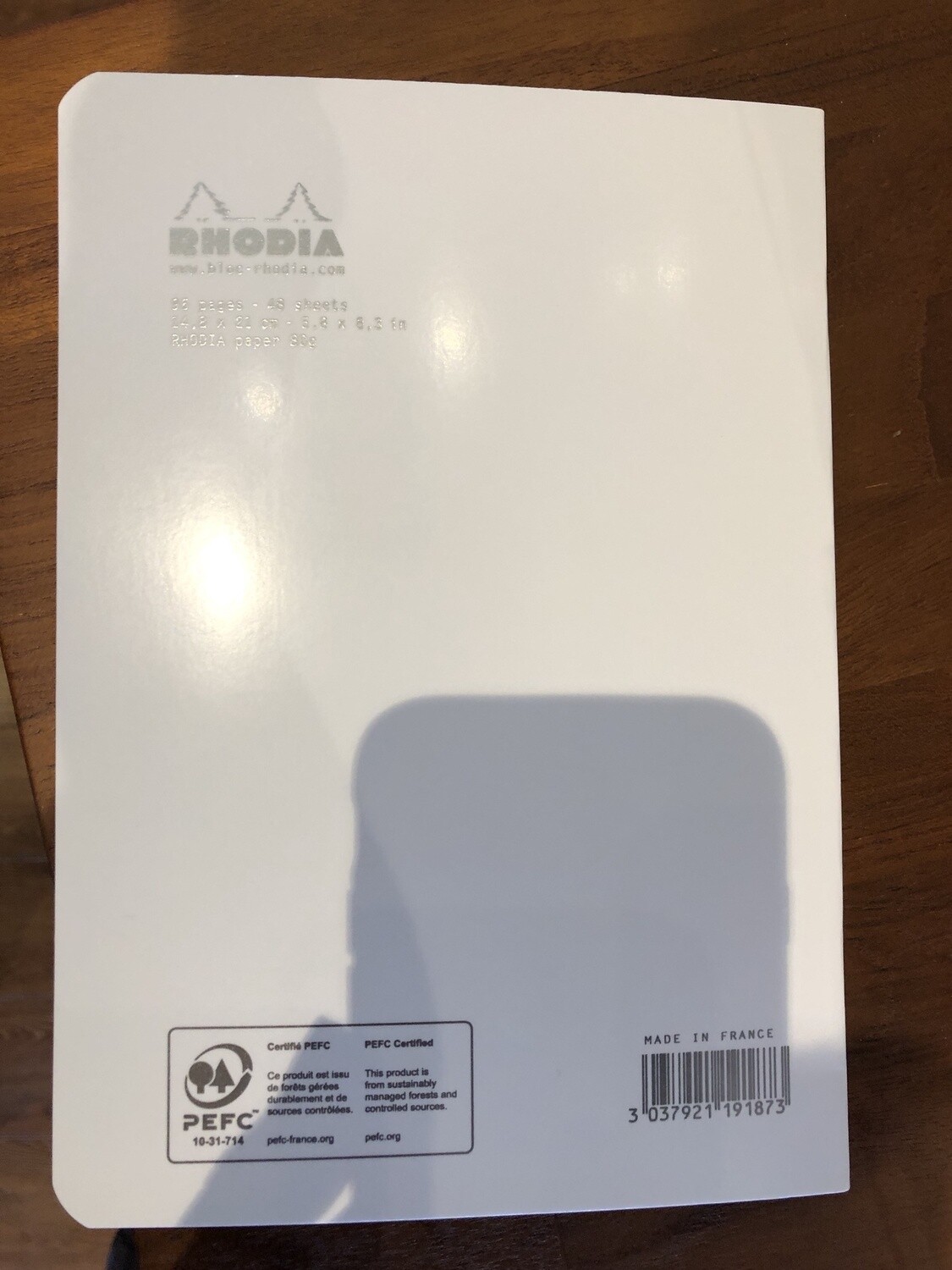 Rhodia notebook lined 5.8x8.3in white