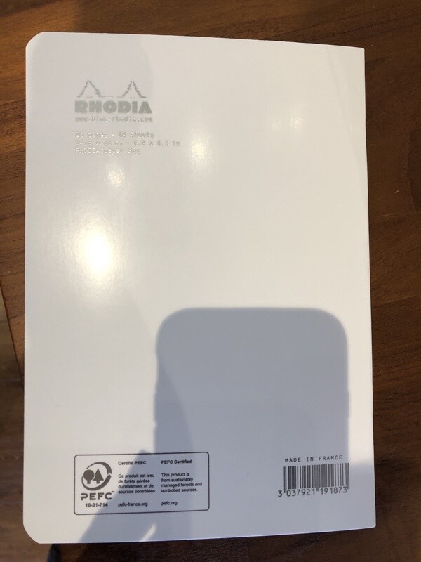 Rhodia notebook lined 5.8x8.3in white