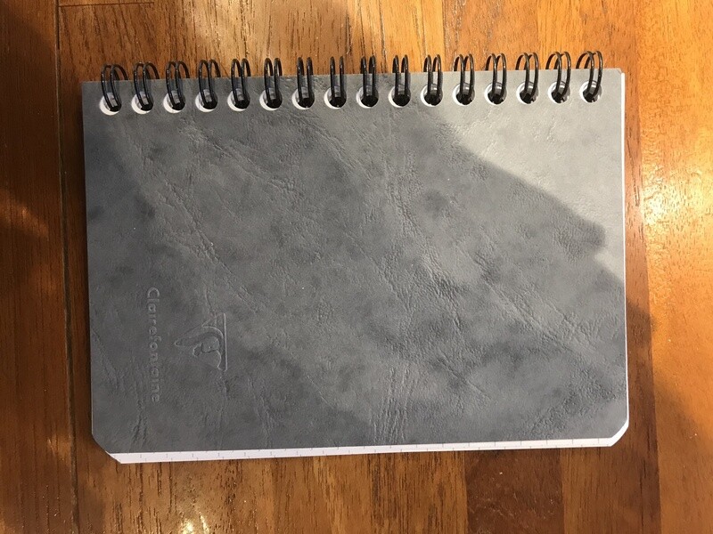 785965 AGE-BAG NOTEBOOK WIREB. LINED 100p 33⁄4x51⁄2 GREY