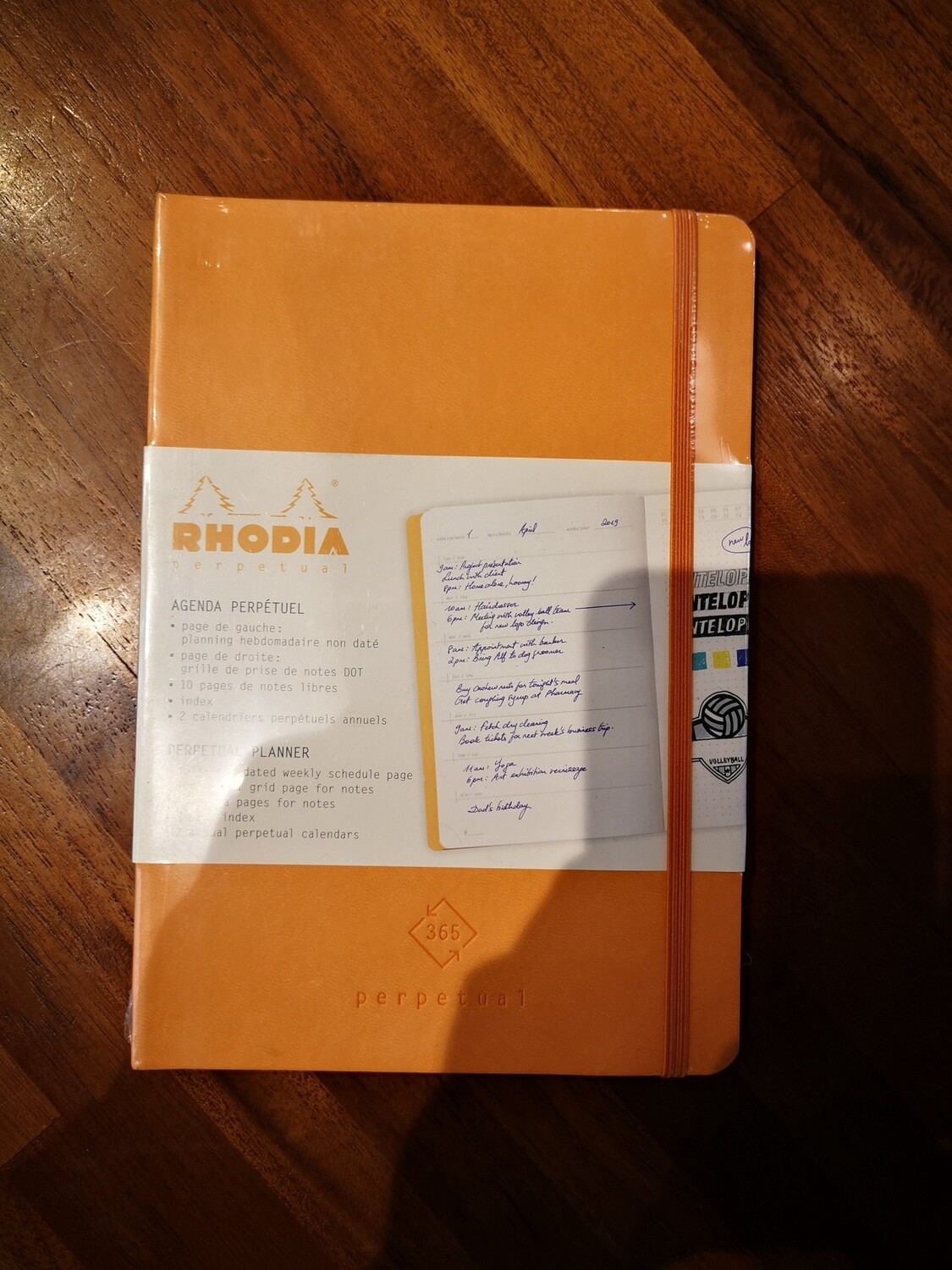 RHODIARAMA PERPETUAL DIARY 90G. 64s. 5.75x8.25 ORANGE