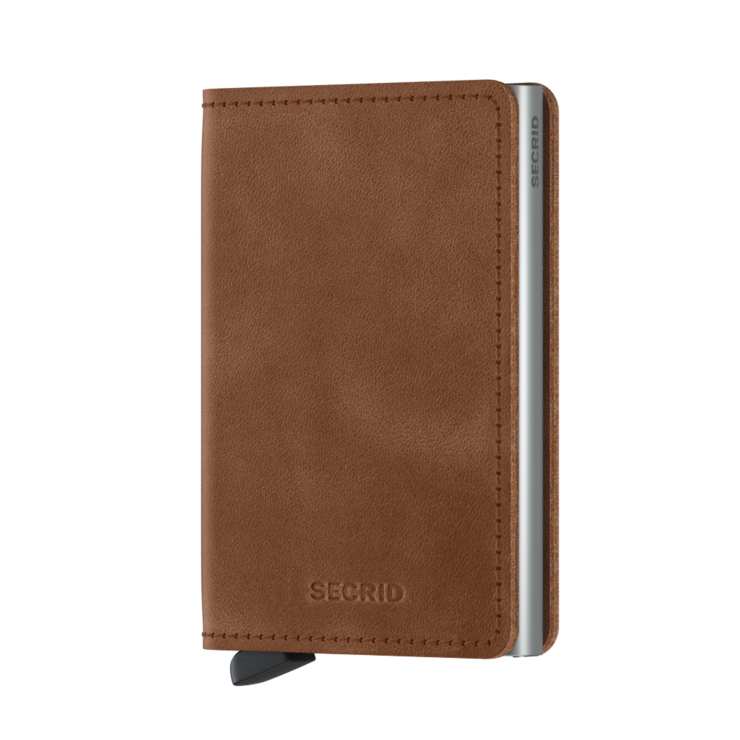 Slimwallet Vintage Cognac Silver