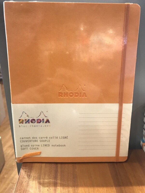 117515 **RHODIARAMA SOFTBACK NOTEBOOK LINED 7.5 x 9.75 ORAN