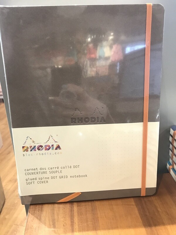 117554 **RHODIARAMA SOFTBACK NOTEBOOK DOT 7.5 x 9.75 TAUPE