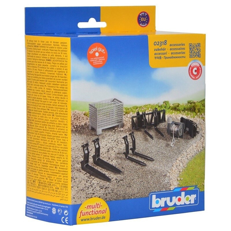 02318 Accessories for Front Loader: Box-TypePallet Winch and Forks
