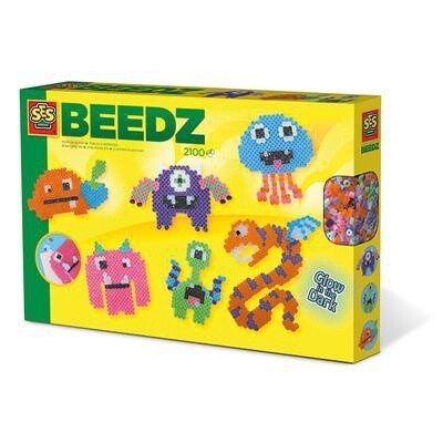 89-06265 Iron on beads Glow in the dark monsters