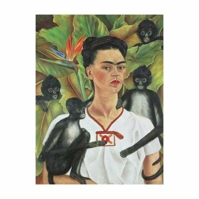 80-05509 1000 pc. F.Kahlo Self portrait w Monkeys