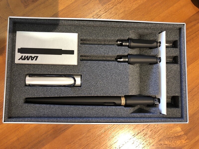 Joy AL Calligraphy Set 011w/1.9 &amp; 1.1mm nibs Matt chrome cap L17714