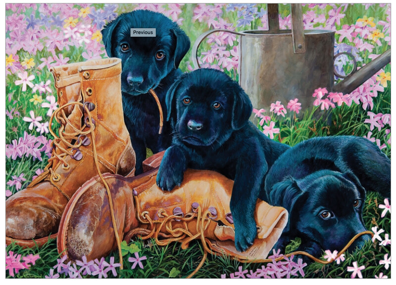 58851 Black Lab Puppies (tray)