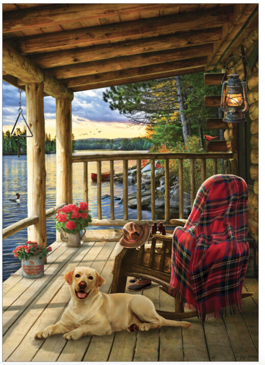 58887 Lake Cabin Labrador (tray)