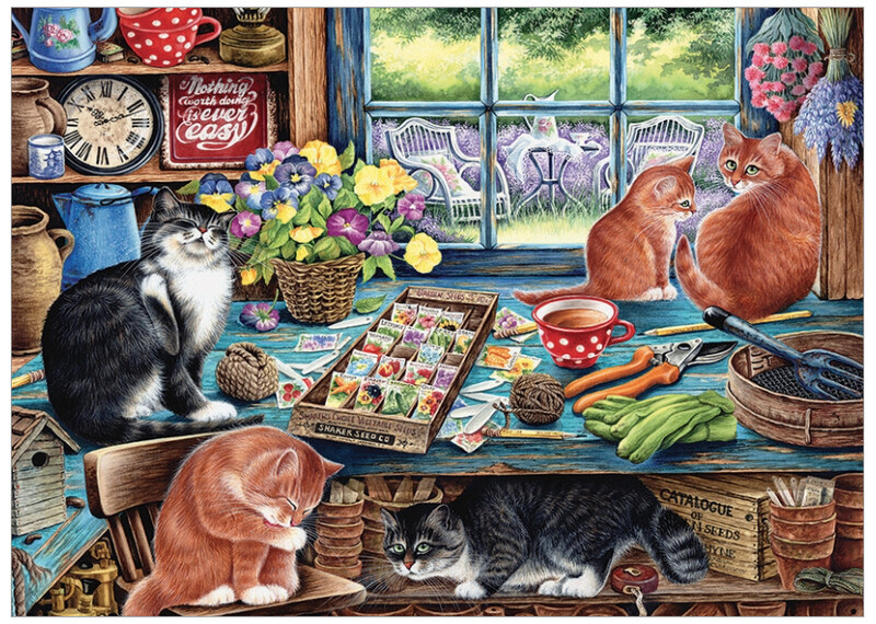 58872 Garden Shed Cats (tray)