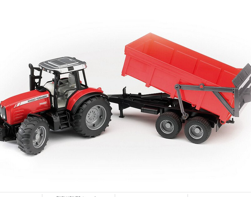 02045 Massey Ferguson 7480 with Tipping Trailer