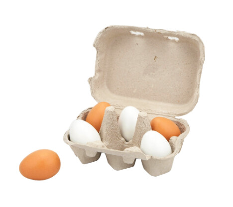 592288 WOODEN EGGS - 6 PCS