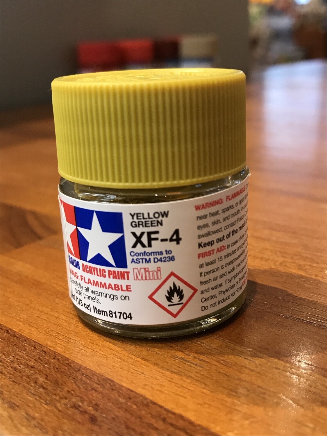 799-81704 XF-4 FLAT YELLOW GREEN ACRYLIC MINI