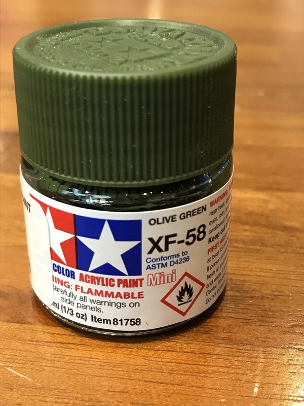 799-81758 XF-58 OLIVE GREEN ACRYLIC FLAT MINI