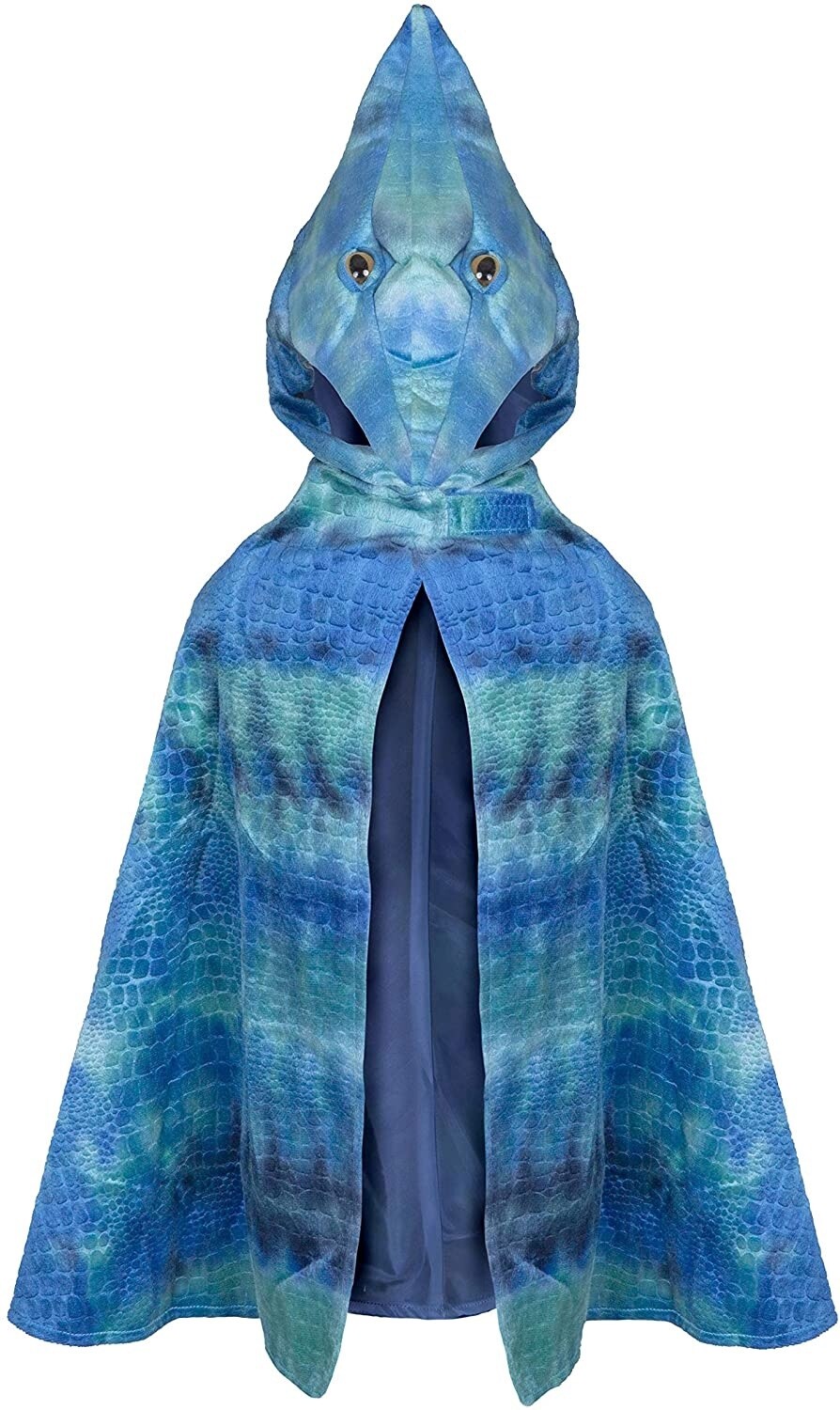 56785 Pterodactyl Hooded Cape Blue 4-6