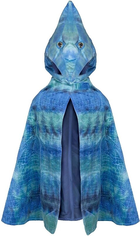 56785 Pterodactyl Hooded Cape Blue 4-6