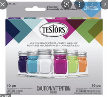 TES281227 6 Colour Acylic Paint Set