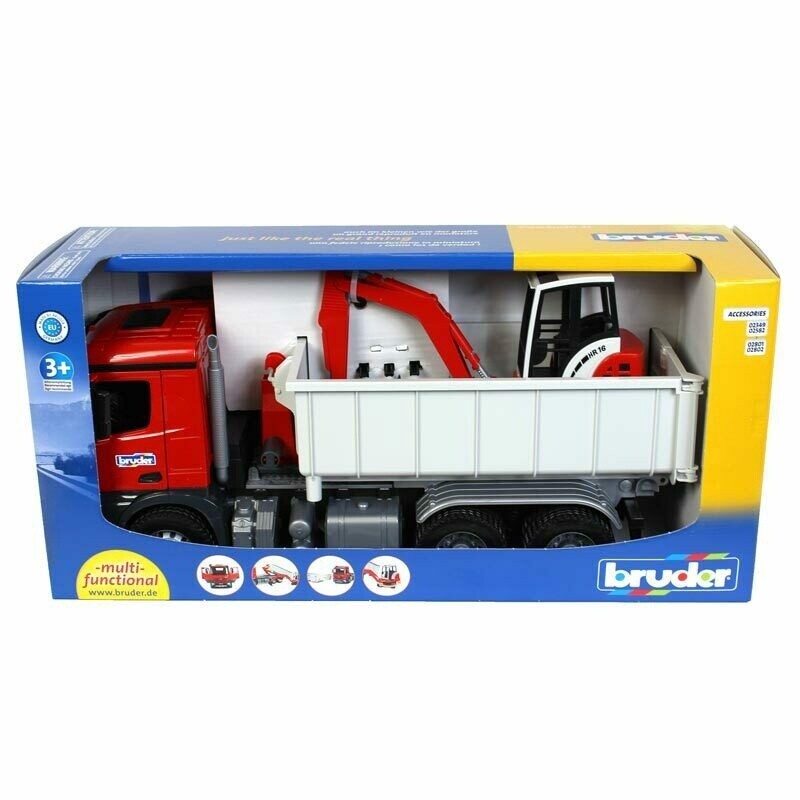 03624 MB Arocs Truck with Roll-Off-Container w Mini excavator
