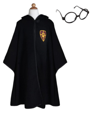 62195 Wizard Cloak w/Glasses Black 5-6
