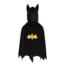 54695 Hooded Bat Cape Black 5-6