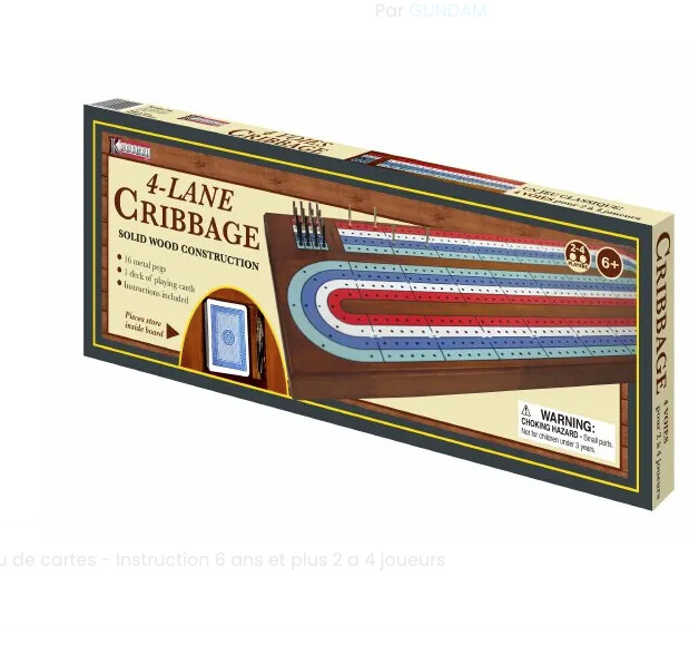 GAM 41 LARGE 4 TRACK CRIBBAGE BOARD (4) BL